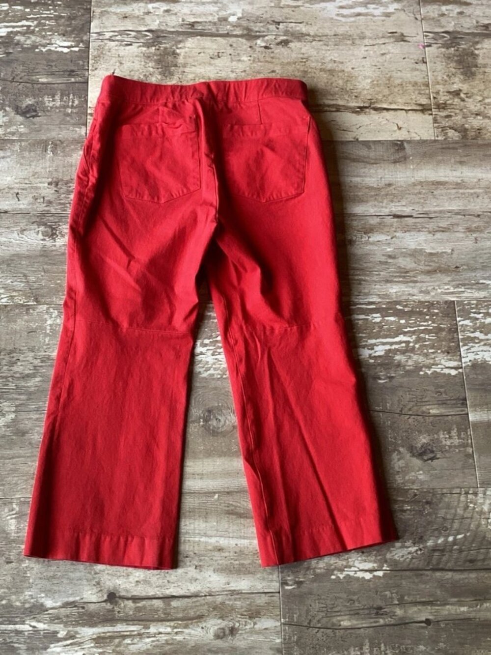 SPANX Red On The Go Crop Wide Leg Stretch Twill Pants Women’s Medium - Picture 6 of 8